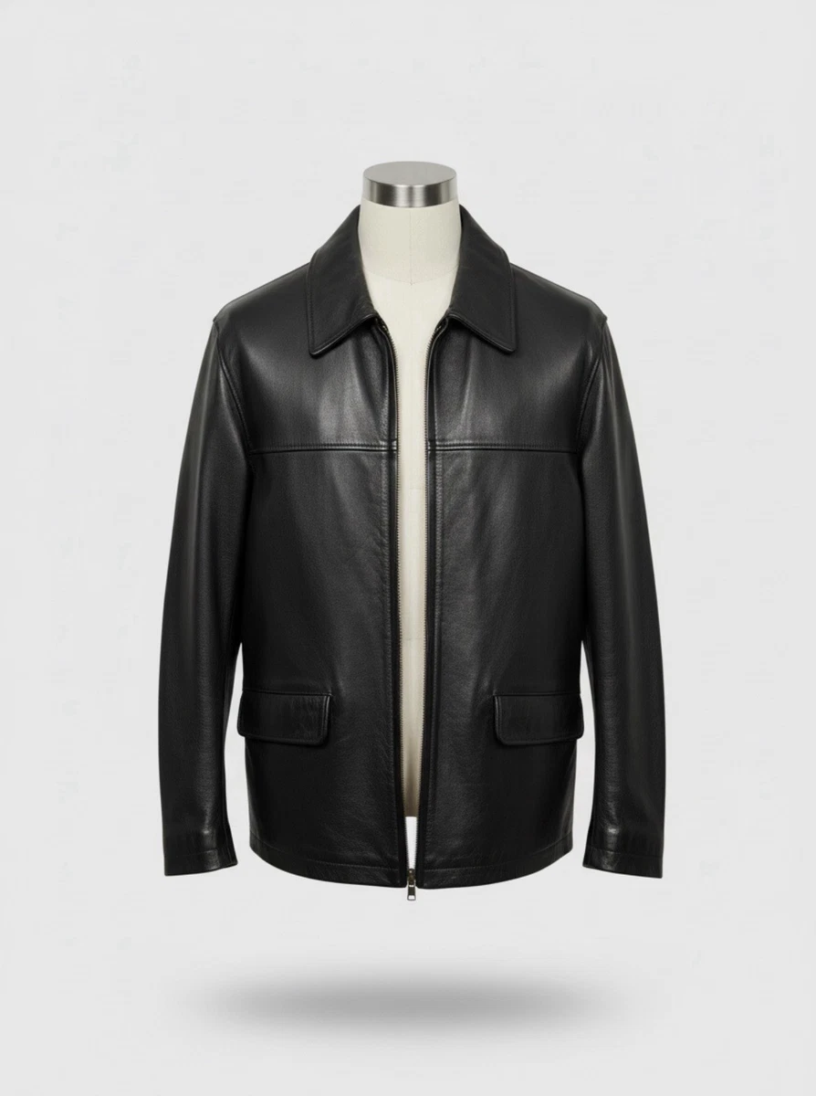 J.CREW Leather Outer Shell Black Coats, Jackets & Vests for Men