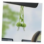 2PCS Crochet Mushroom Car Accessories, Cute Car Mirror Hanging Charm, Green