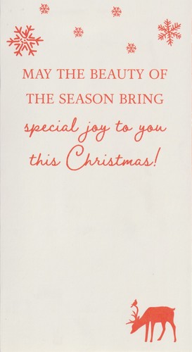 Frohe Weihnachten Rentier - Folie akzentuiert groß 7 x 3,75 Weihnachtskarte mit Umschlag - Bild 3 von 3