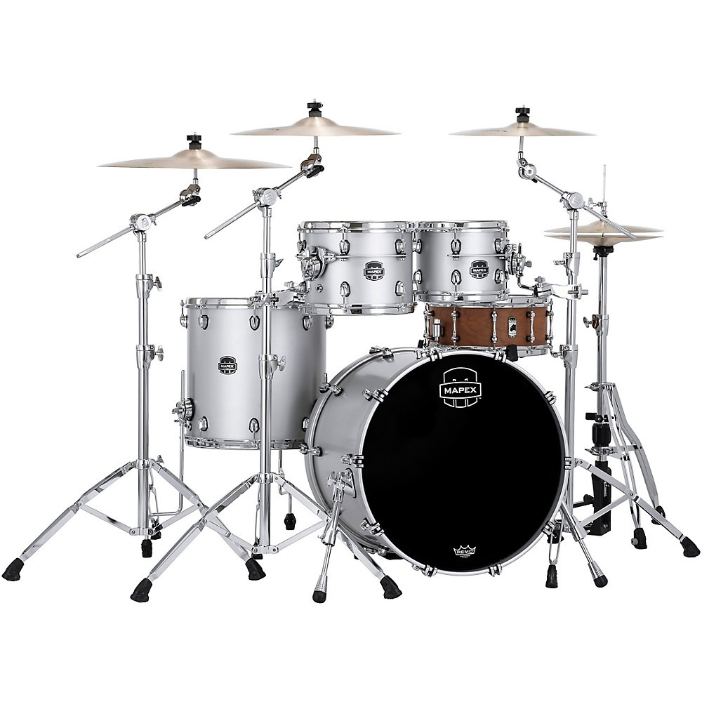 Набор из 4 предметов Mapex Saturn Evolution Rock Birch с 22 окуневыми иридиево-серебряными вставками
