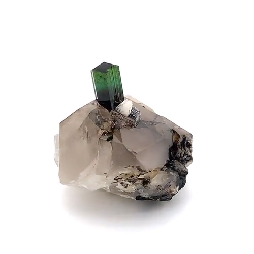 Impressionnante tourmaline verte naturelle - spécimen de cristal brut de 43,6 g - Video 1 of 1