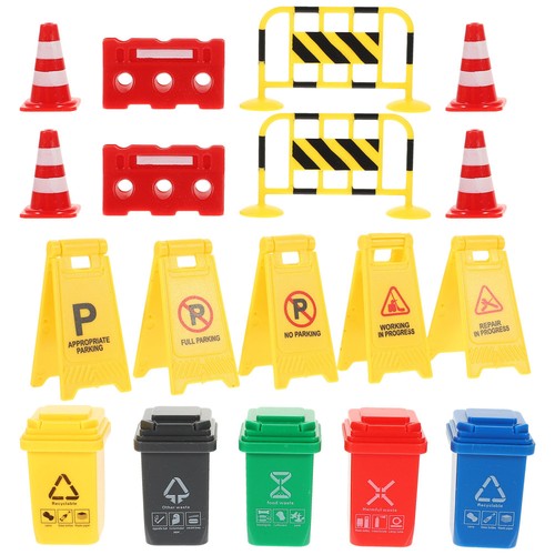 1Set Boy Girl Road Safety Toy Traffic Cones Signs and Barriers Play - Picture 6 of 12