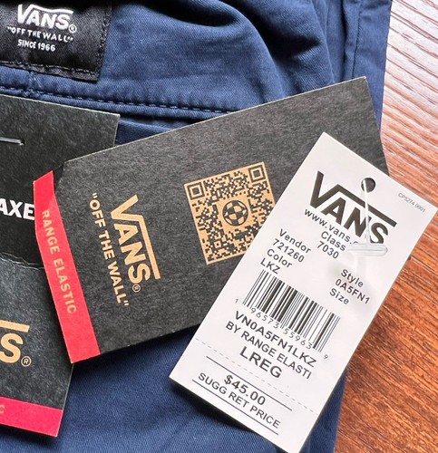 Brand New Boys Vans Range Elastic Waist Pant Dress Blues Size Large Dark Navy - Picture 5 of 9
