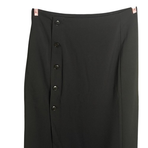 Madewell sz 0 True Black Button-Wrap Midi Skirt with Pockets New with Tag - Picture 3 of 13