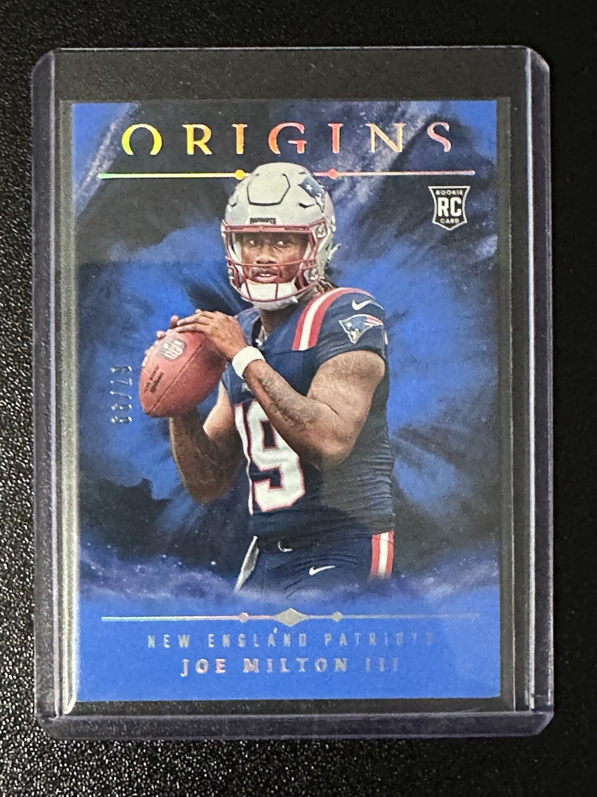 2024 Origins Joe Milton III Blue Holo /99 Color Match NO. 134 RC