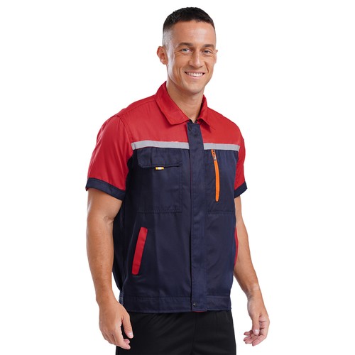 Mens Jacket Engineering Tops Repair Shop Shirt High Visibility Uniform Work - Picture 13 of 71