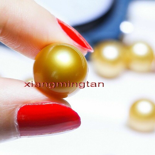 Top quality NATURAL REAL perfect round golden 11-12MM LOOSE SOUTH SEA PEARL - Picture 5 of 5