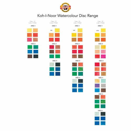 Koh-I-Noor Watercolour 24 Colours Paint Discs Standard Set Art Craft Painting - Picture 6 of 9