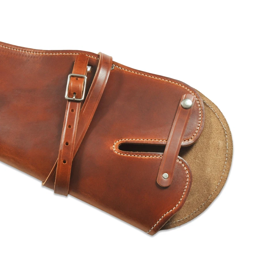 USA MADE Large Rifle Leather Scabbard w/ Straps, Unlined Holster for ATV Horse - Image 4 of 4