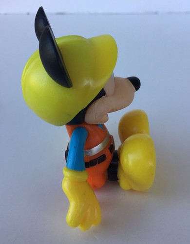 Vintage Disney Mickey Mouse Construction Worker Figurine Toy Cake Topper Jointed - Picture 6 of 7