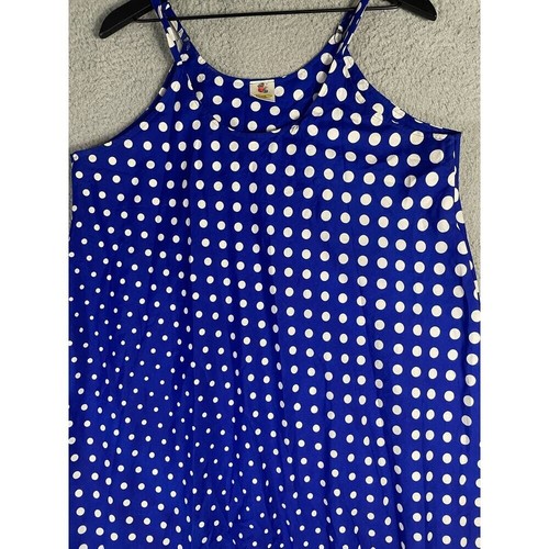 Vestido sin mangas Rima Beachworld azul a lunares para mujer XL Resort Cruise - Imagen 2 de 7