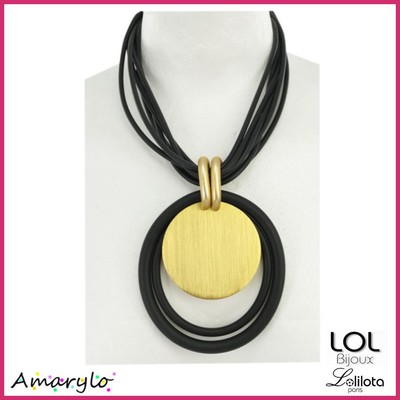 Collier Marylou Lolilota Blanc et Bleu Rayé Pépette