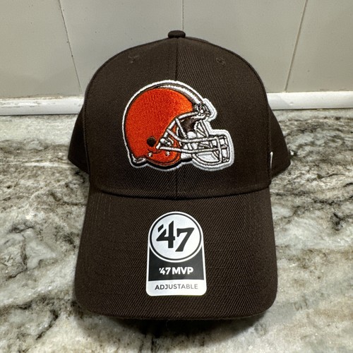 Cleveland Browns ‘47 MVP Helmet Logo NFL Football Strapback Adjustable Hat Cap - Foto 2 di 5