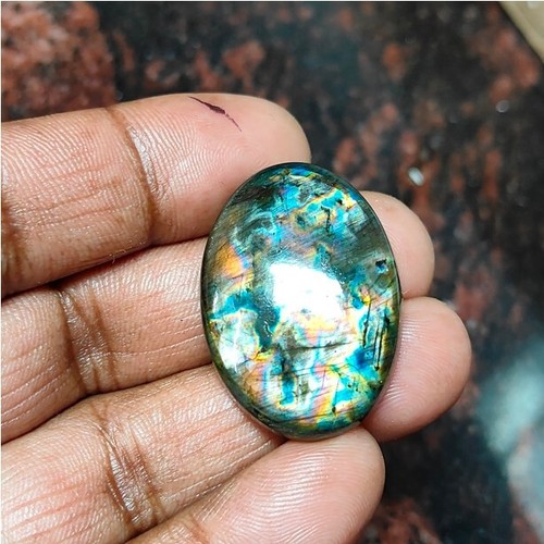 Labradorit Stein Natur Blau Spektrolith Cabochon Edelstein 49 Kt. ME-13321 - Bild 3 von 6