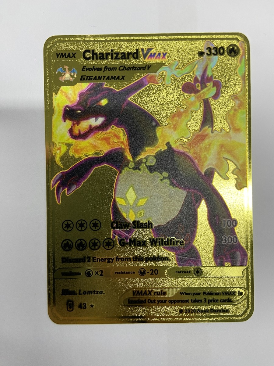 Pokémon Charizard VMAX HP330 Gold Metal Card-Collectible Gift