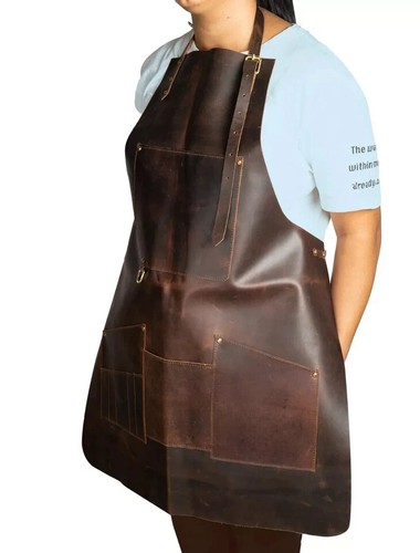 Custom Leather Apron with Multiple Pockets – Heavy Duty, Adjustable Work Apron - Picture 2 of 2