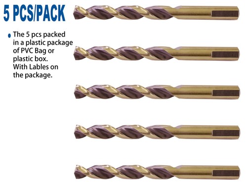 Broca HSS 1/8""-1/2"" Jober Twist flauta parabólica vástago plano brocas de metal - Imagen 27 de 35