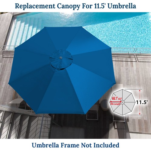 Replacement Canopy for 11.5ft Patio Umbrella 8 Rib Patio Outdoor Sunshade Cover - Picture 87 of 101