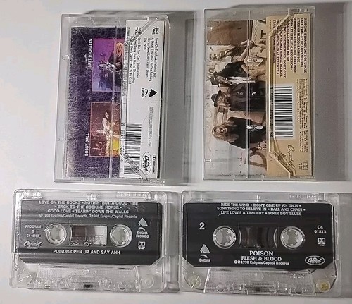 Poison Open Up and Say… Ahh! + Flesh & Blood Cassette Tape 1988 Capitol Records - Picture 2 of 4