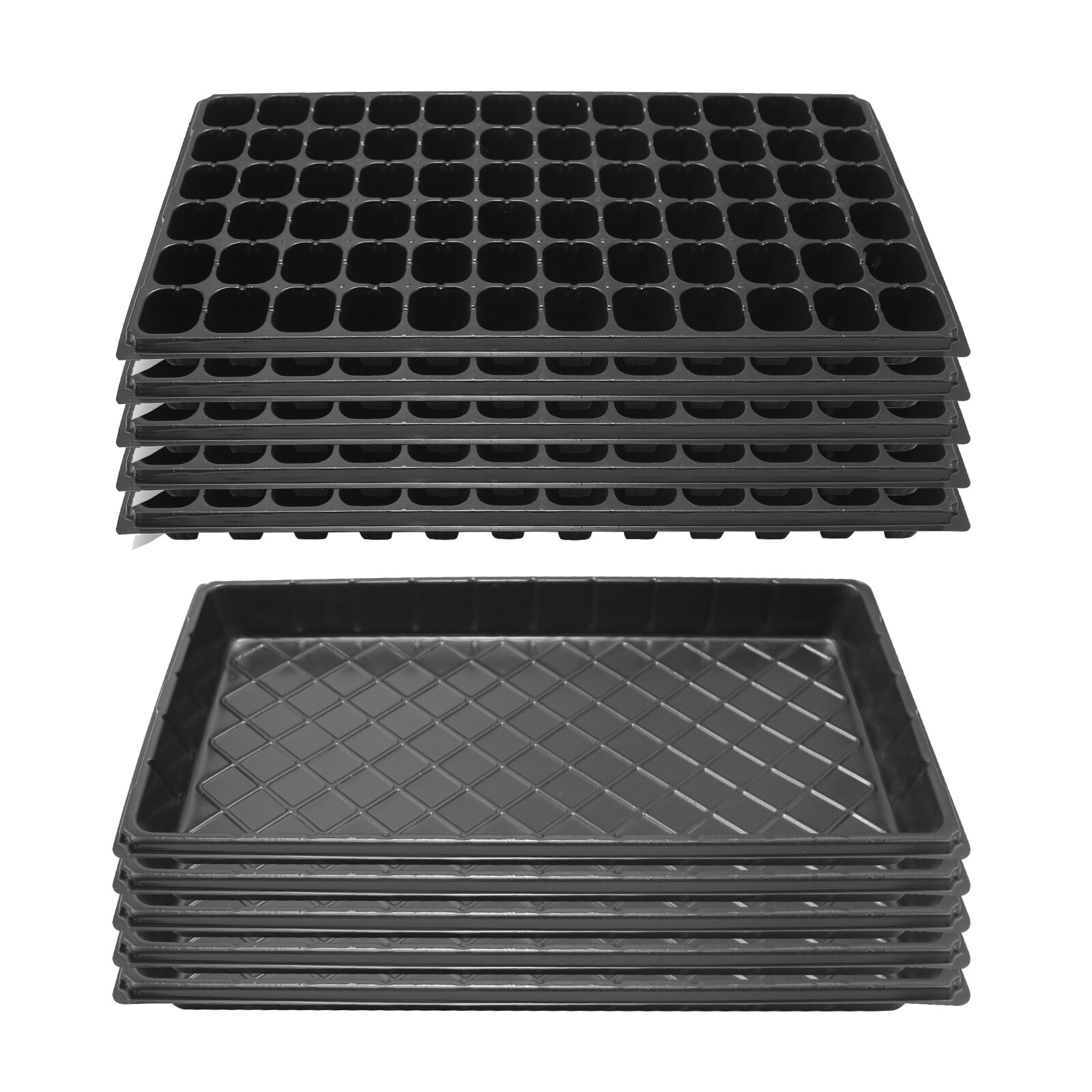 (Qty.5)Seed Starting Trays 72 Cell Propagation Trays, (Qty.5) Solid
