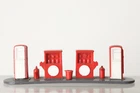 Figure Track H0 Gas Station Red White Dispensers Length Approx. 80 mm (142817)