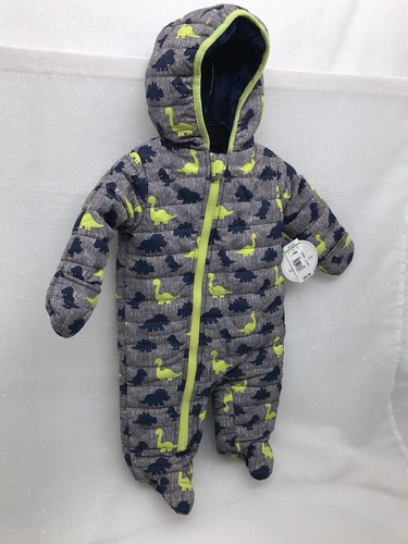 3-6M Koala Baby Schneeanzug Dinosaurier Full Zip Kapuze super weiches Fellfutter NEU - Bild 3 von 13