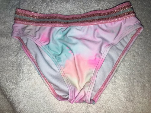 Betsey Johnson Girl's Bikini Swimsuit 2 Piece Sequined Heart 7/8 - Picture 2 of 6