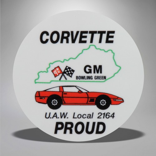 Calcomanía de puerta orgullosa Corvette - planta de montaje verde boliche GM UAW 2164 1984-96 C4 - Imagen 3 de 3
