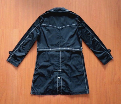 FAY Women's Black Trench Designer Raincoat Luxury Coat with Belt M - Foto 4 di 9
