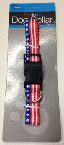 Dukes Patriotisches Hundehalsband rot weiß blau Stern gesprenkelt bis 18 Zoll