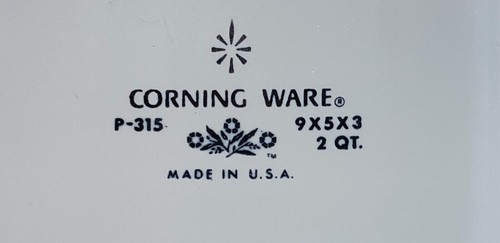 Pan de carne de colección Corning Ware maíz azul pan de maíz 2 Qt P-315 9x5x3 hecha en EE. UU. - Imagen 4 de 7