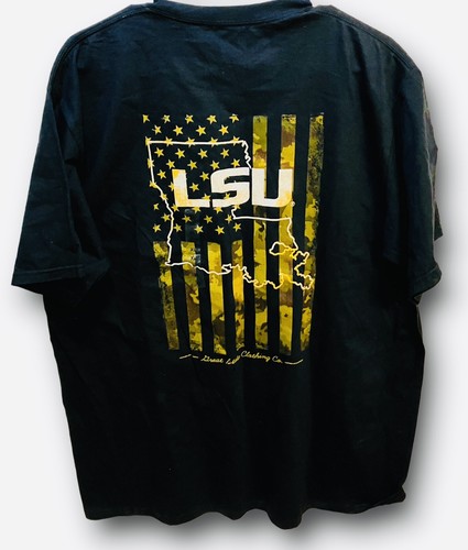 LSU Tigers Tee T Shirt Great State Clothing Co. USA/American Flag/NCAA Size XL
