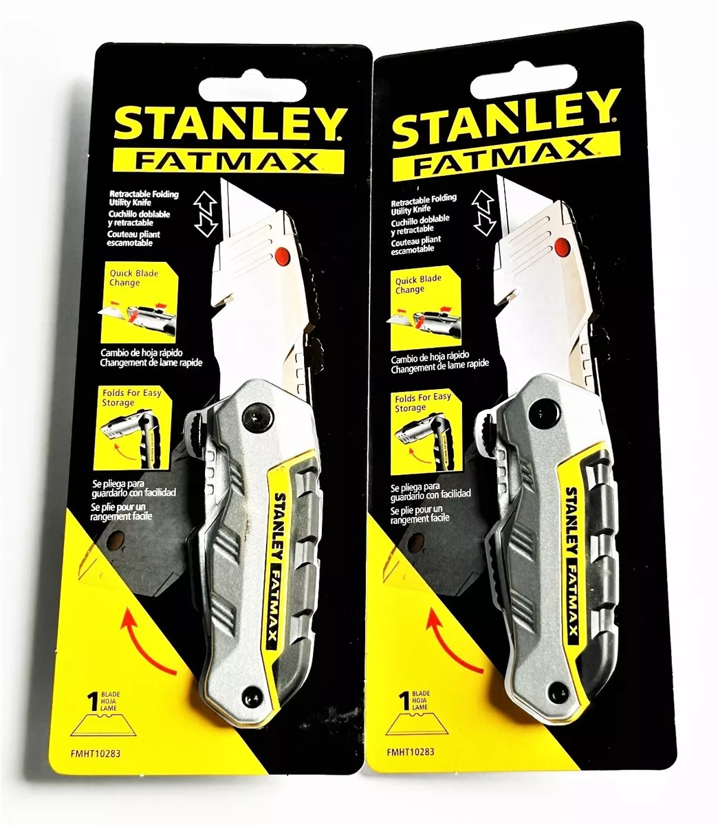 2 STANLEY FATMAX FOLDING RETRACTABLE UTILITY KNIFE KNIVES RAZOR 