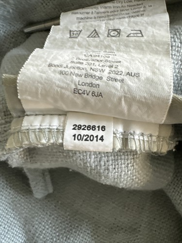 Pottery Barn Linen Pillow Cover Wood Button 18” X 18” Blue 2926616 - Picture 7 of 7