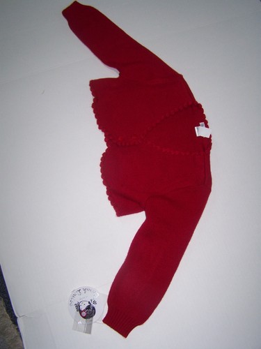 Sarah Louise Boutique Girls Shrug Sweater Red with Velvet Buttons Size 5Y NWT - Picture 3 of 6