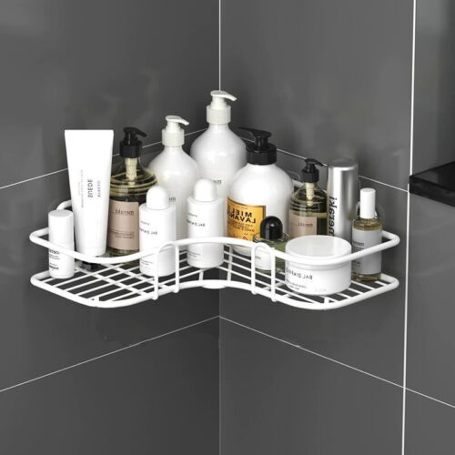 UK 2PCS Organiser Storage Rack Corner Shower Caddy Self Adhesive Bathroom Shelf - Picture 4 of 13