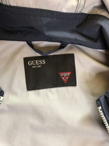 GUESS MENS SOFTSHELL HOODED JACKET RAINCOAT SIZE: XL CHEST: 46" NAVY COLOUR - Picture 4 of 12