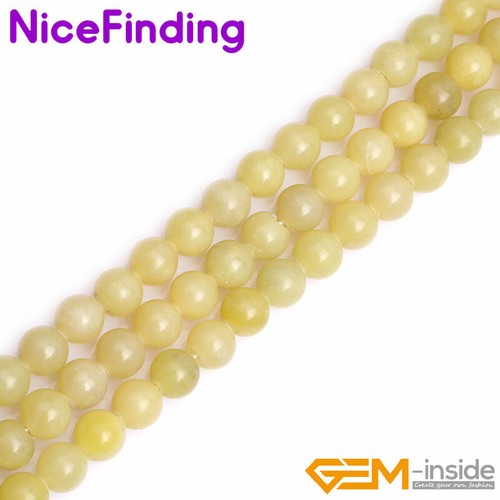 Natural Light Yellow Lemon Stone Round Beads For Jewelry Making Strand Bulk Lot - Picture 9 of 30