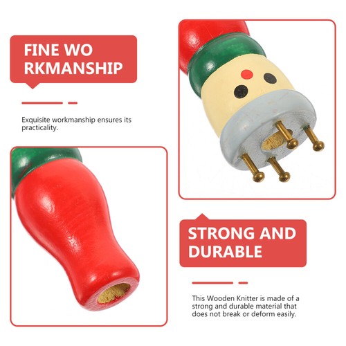 Spool Knitting Doll Wooden Knitting Tool Crochet Toy Knit Spool Loom Set Hooks - Picture 2 of 12