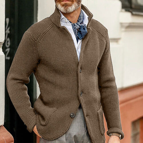 Herren Pullover Cardigan Strickpullover Langärmlige Jacke Lässiger Strick Warme - Bild 24 von 45