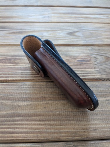 Molded leather sheath made for Buck 110 leather knife case with belt loop - Picture 8 of 8