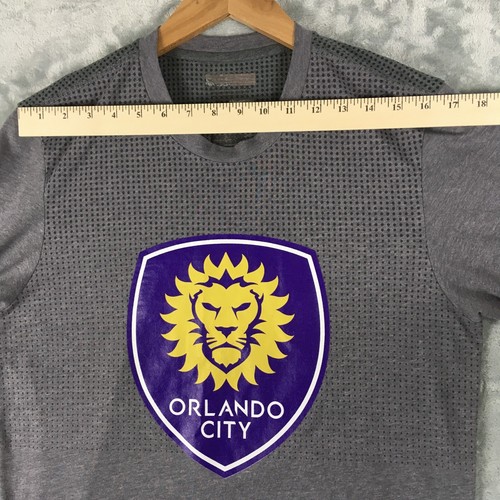 ORLANDO CITY SC Long Sleeve Soccer Shirt, Men's M, Adidas Climacool MLS Gray - Picture 6 of 10