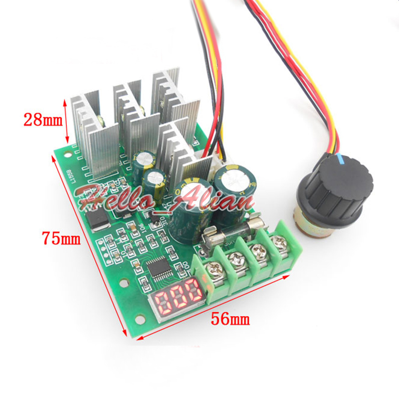 12V 24V 36V 48V 60V 30A PWM DC Motor Speed Controller Switch LED Digital Display - Picture 3 of 4