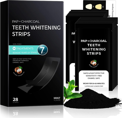 Pap+ Charcoal Teeth Whitening Strips Professional Teeth Whitening Kit for Teeth - Picture 8 of 12