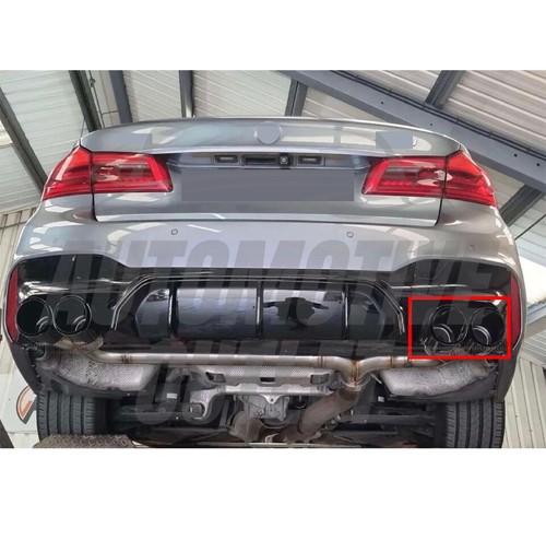 RIGHT DRIVERS SIDE AKRAPOVIC EXHAUST TIPS 4" OUTLET TWIN Y PIECE GLOSS CARBON - Picture 2 of 8