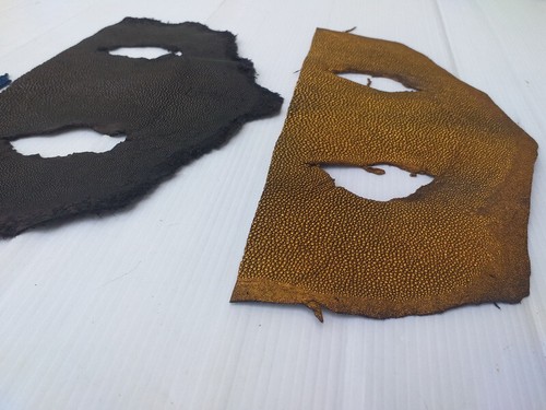 Cuero de piel de raya real genuino hecho a mano restos de piel 80 gramos LE233 - Imagen 5 de 7