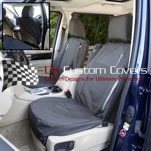 FITS LAND ROVER DISCOVERY 4 FRONT SEAT COVERS TAILORED (2009-2016) BLACK 107 - Picture 1 of 12
