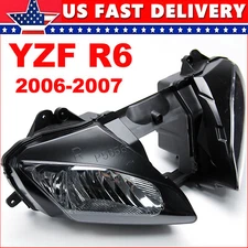 For Yamaha 2006-2007 YZF R6 YZF-R6 YZFR6 Front Headlight Headlamp Assembly US