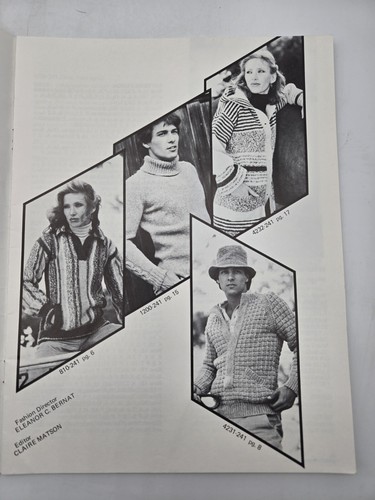 1978 Brawny Blarney By Bernat 241 Vintage Knitting Sweater Patterns - Picture 3 of 8