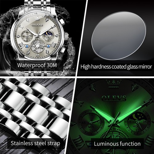OLEVS Men's Luxury Chronograph Quartz Watch - Bild 4 von 9